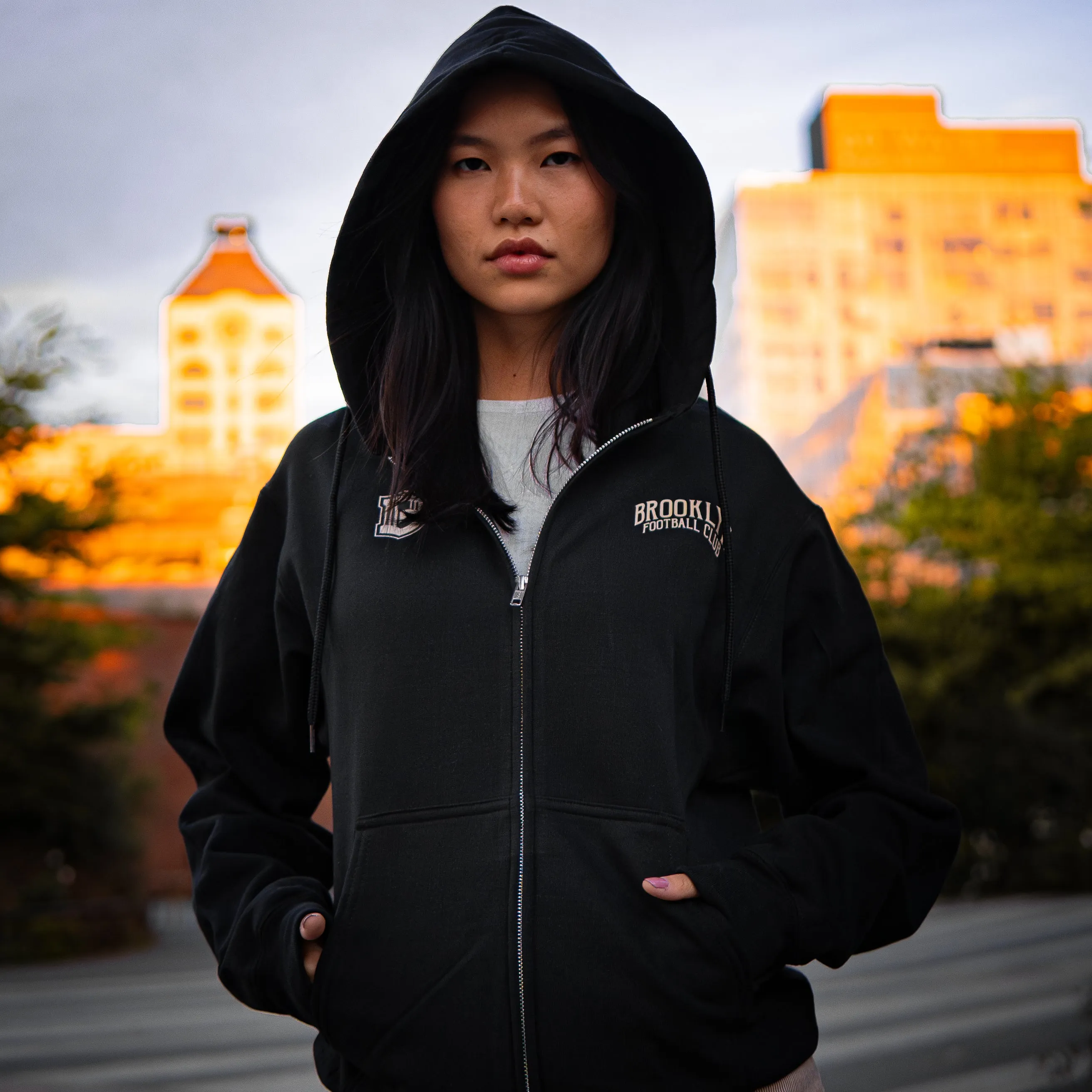 Brooklyn FC Bridge Retro Black Full Zip Up Jacket
