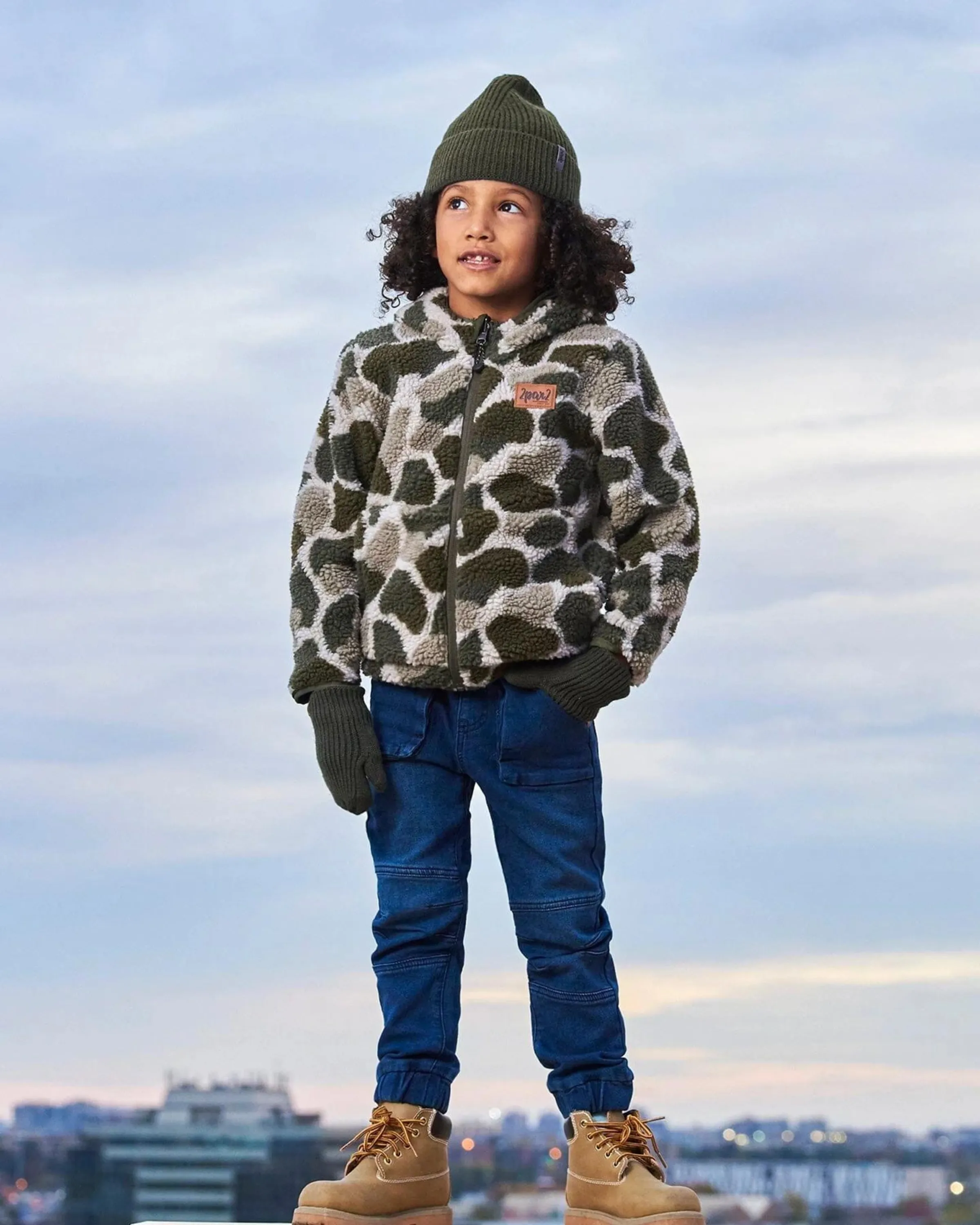 Camouflage Green Reversible Sherpa Jacket