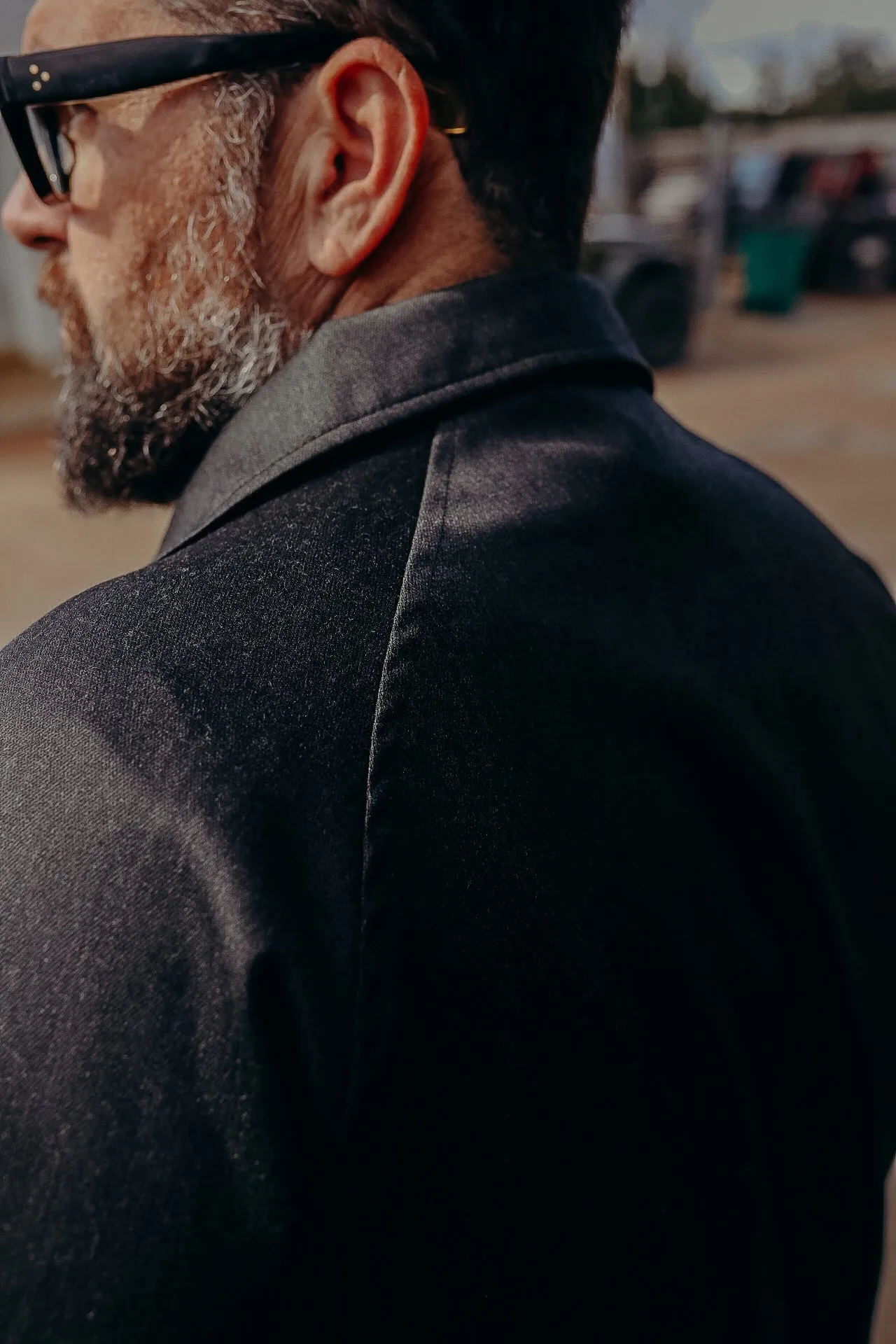 Coaches Jacket- Charcoal Wool