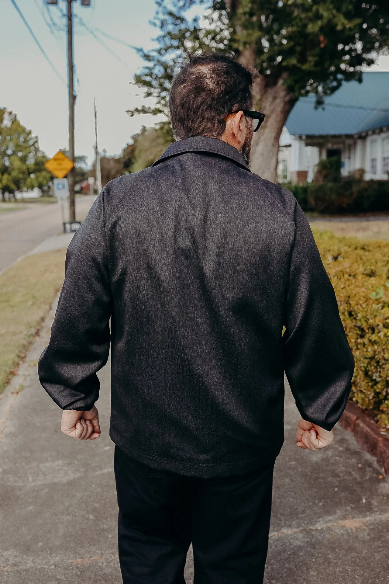 Coaches Jacket- Charcoal Wool
