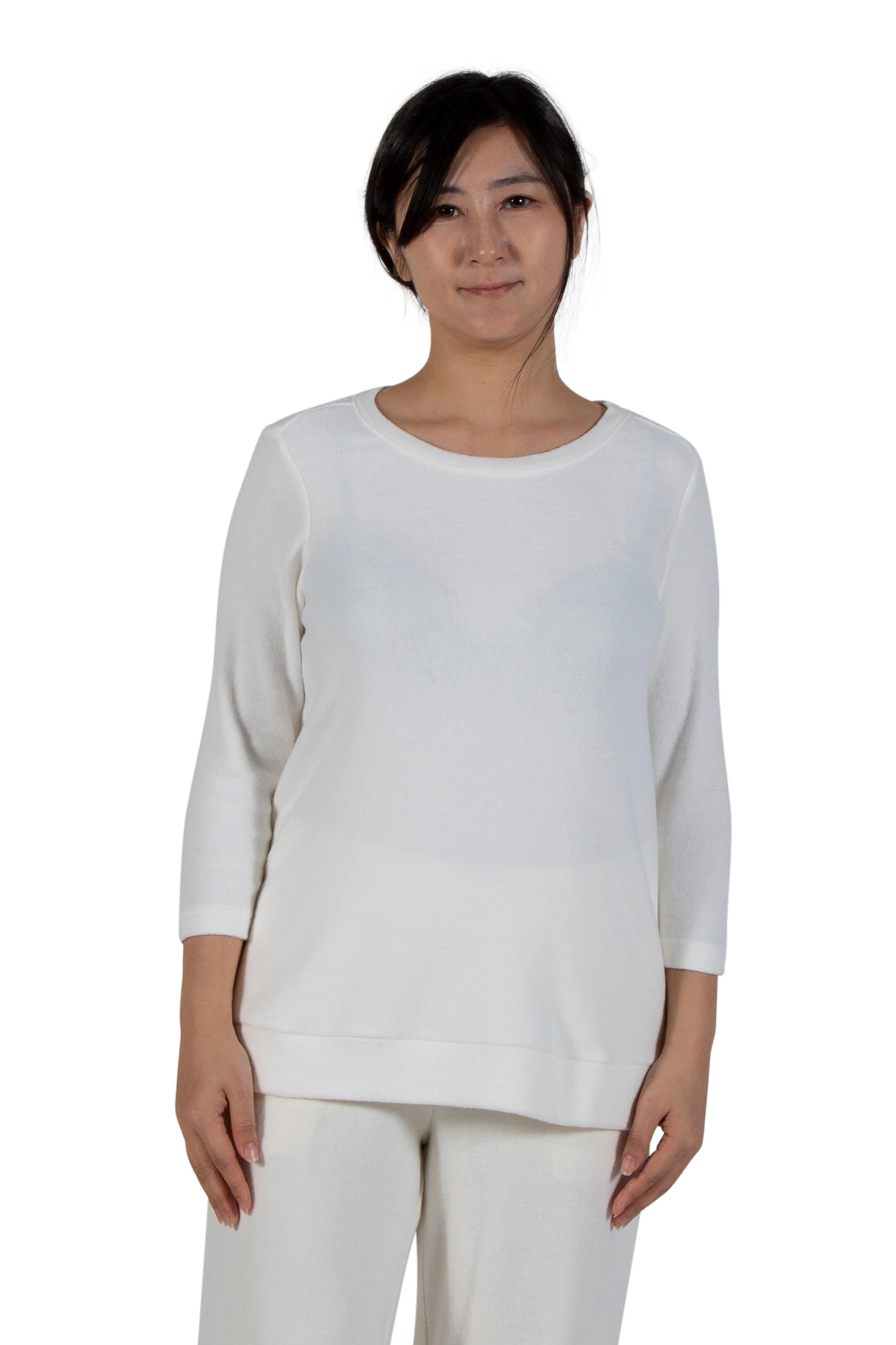 Comfort Luxe Collection Cozy Knit Crew Neck Tee