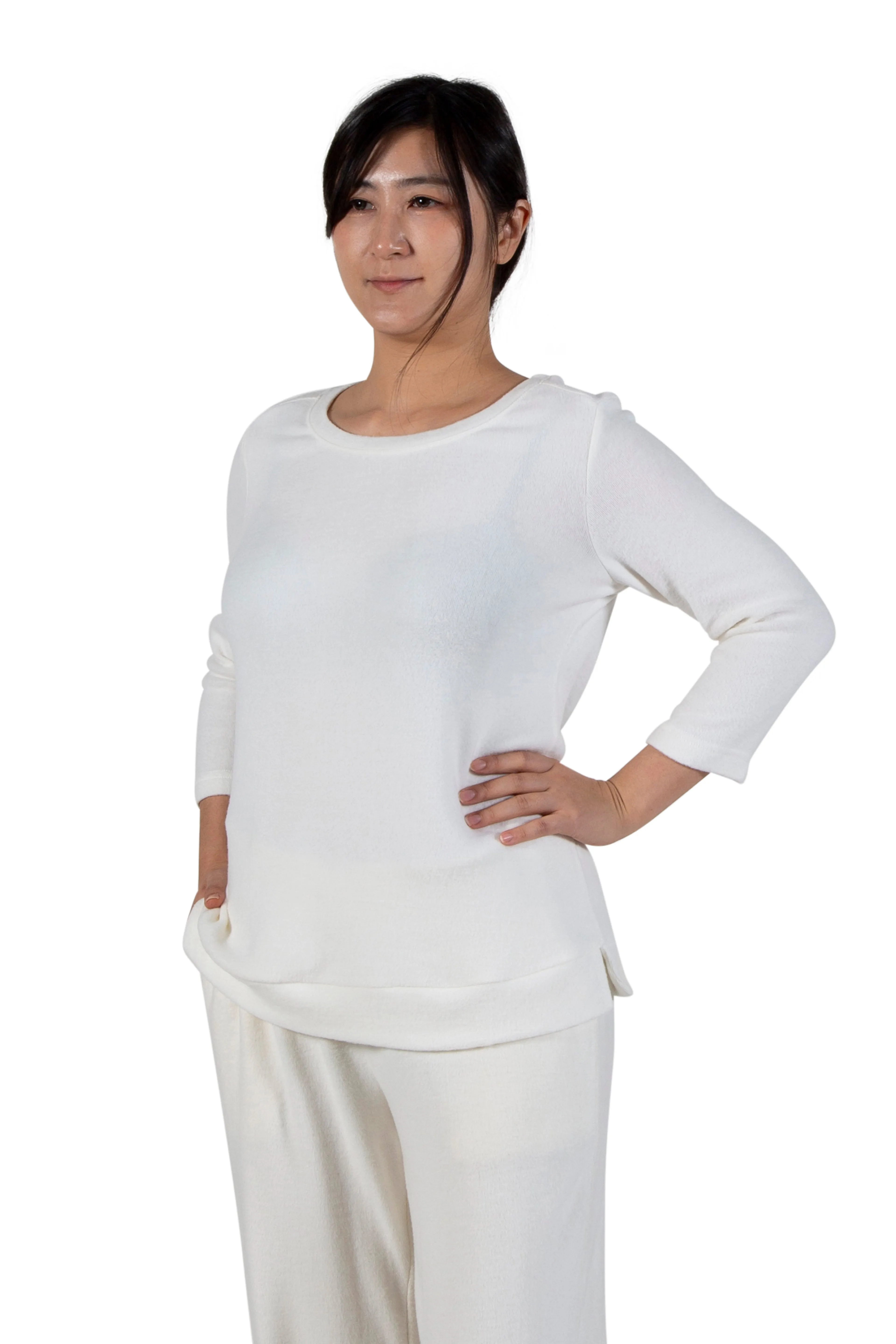 Comfort Luxe Collection Cozy Knit Crew Neck Tee