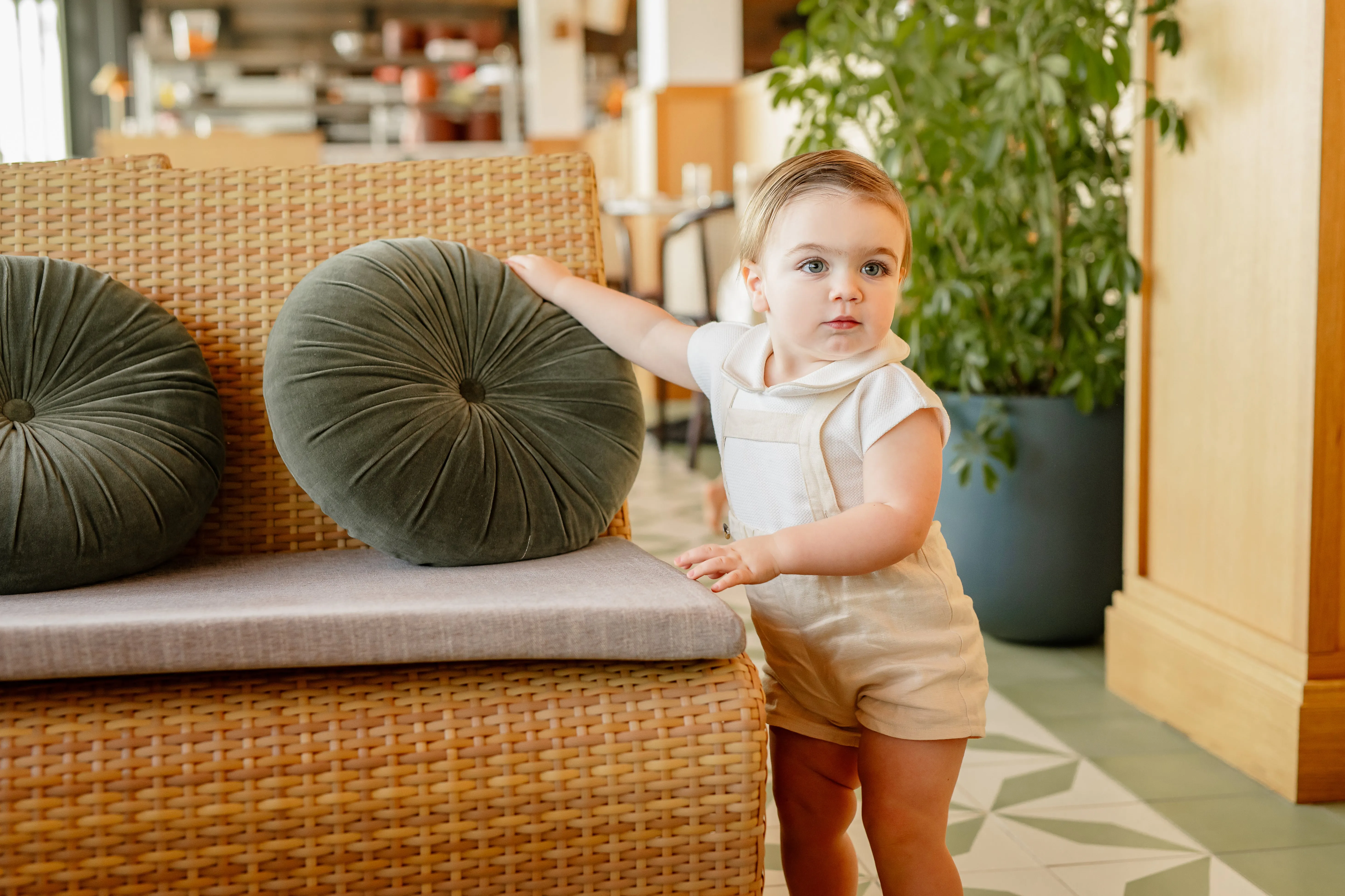 Cream Linen Overalls