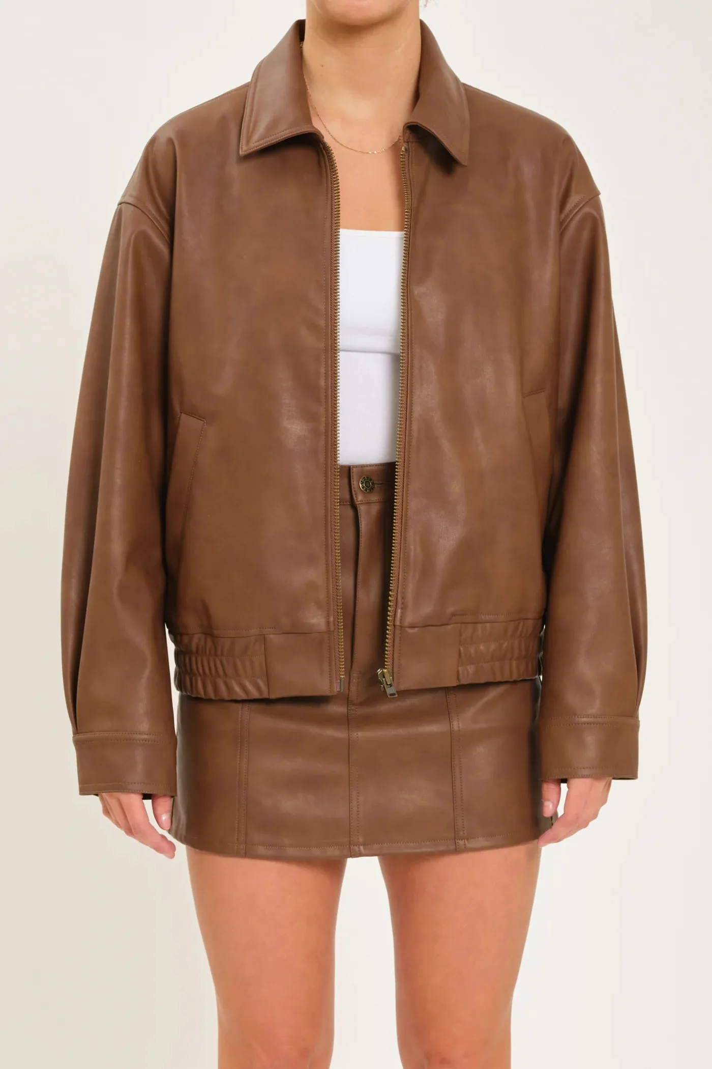 DAZE - ICON ALT LEATHER BOMBER VINTAGE SABLE