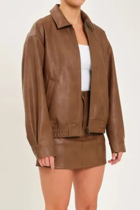 DAZE - ICON ALT LEATHER BOMBER VINTAGE SABLE