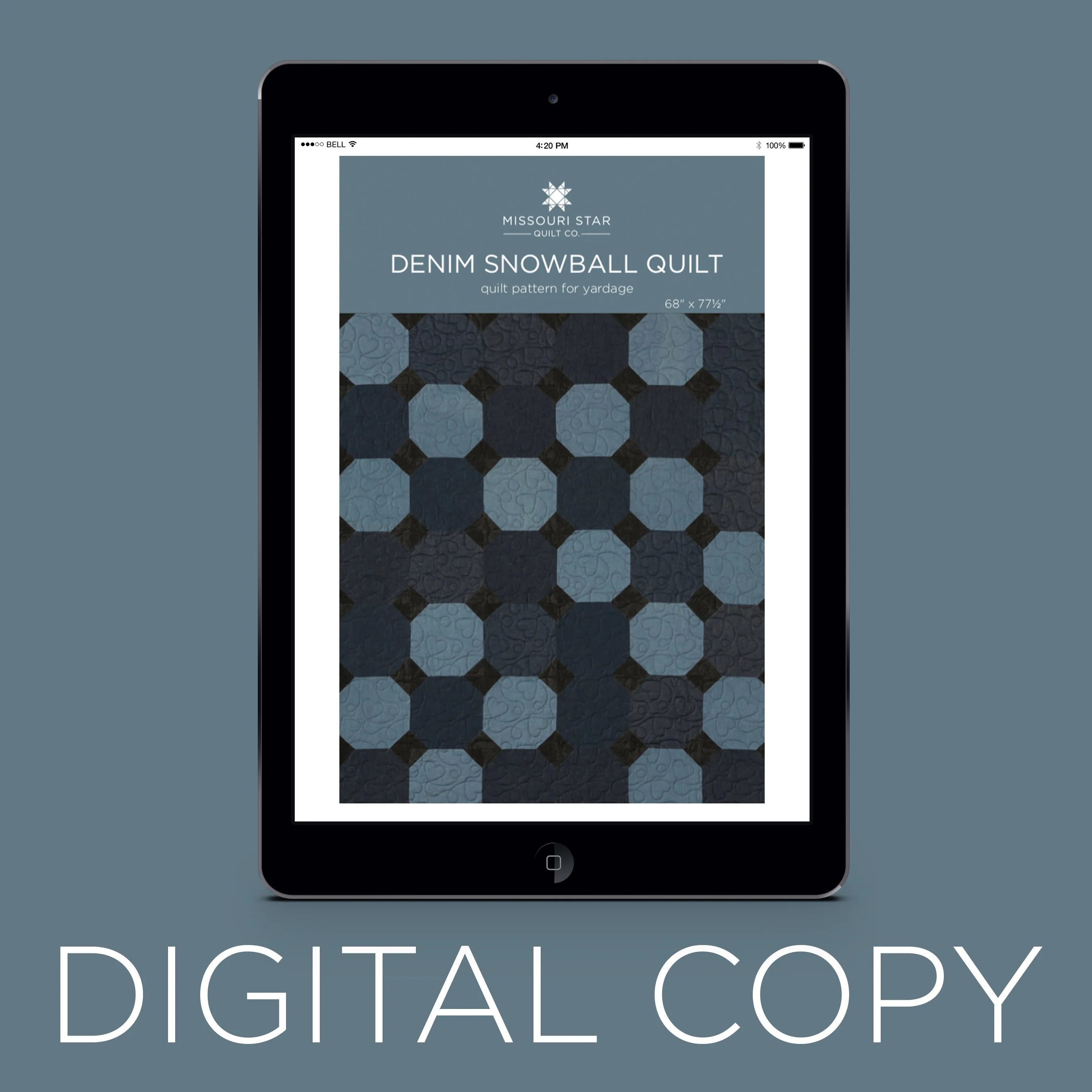 Digital Download - Denim Snowball Quilt Pattern by Missouri Star
