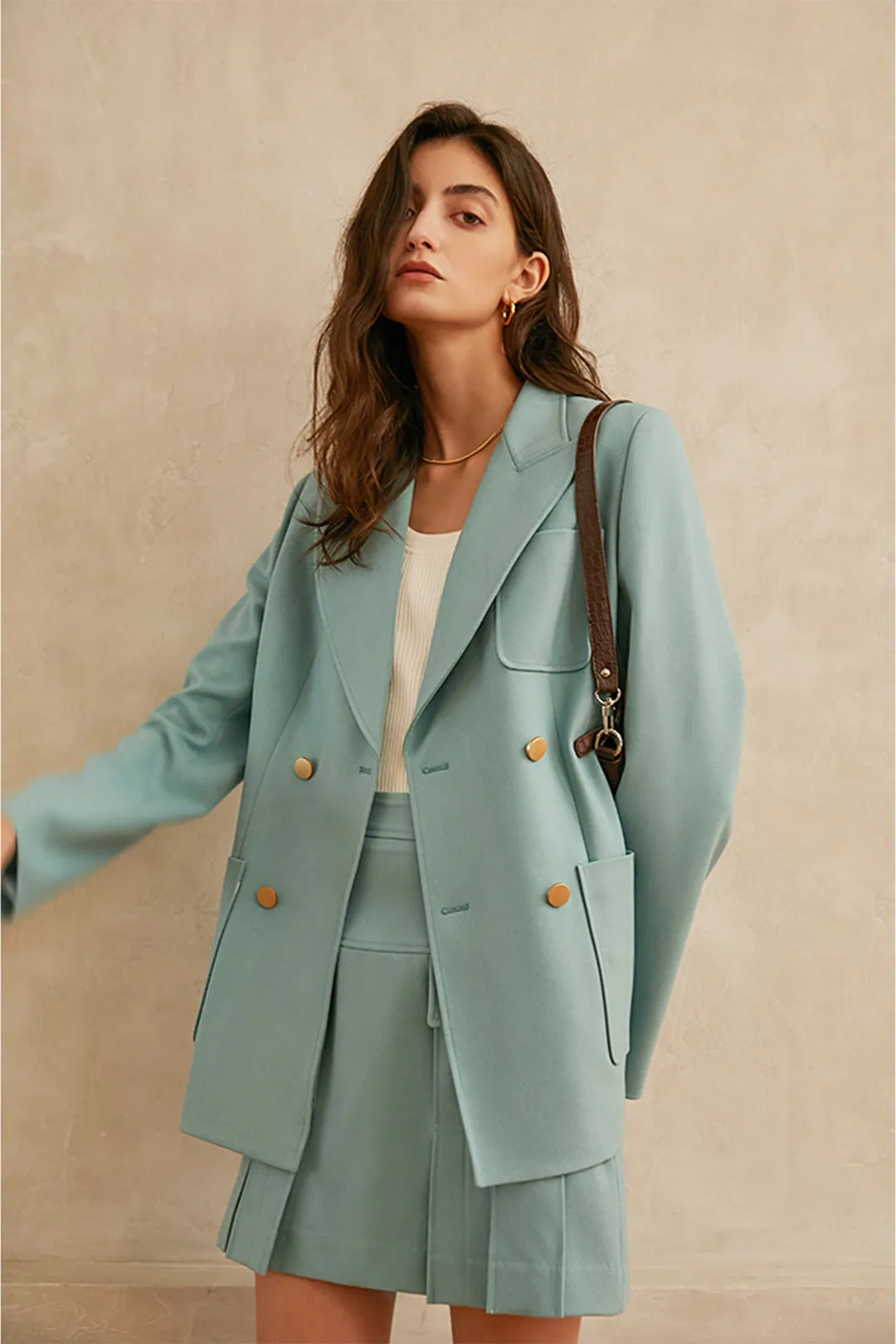 Double-breasted fashion jacket | Medium fashion coat | Casual fashion jacket