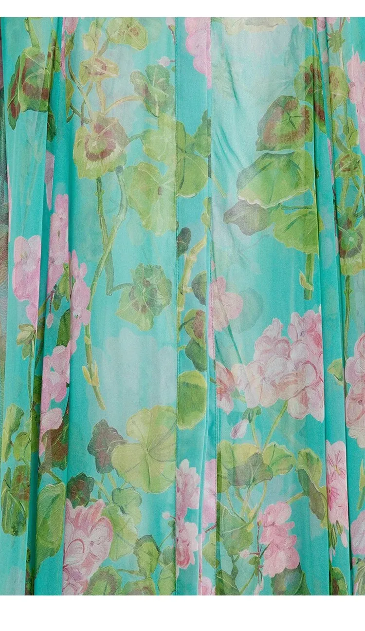 Elegant Pleated Women's Maxi Dress