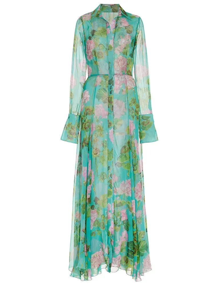 Elegant Pleated Women's Maxi Dress
