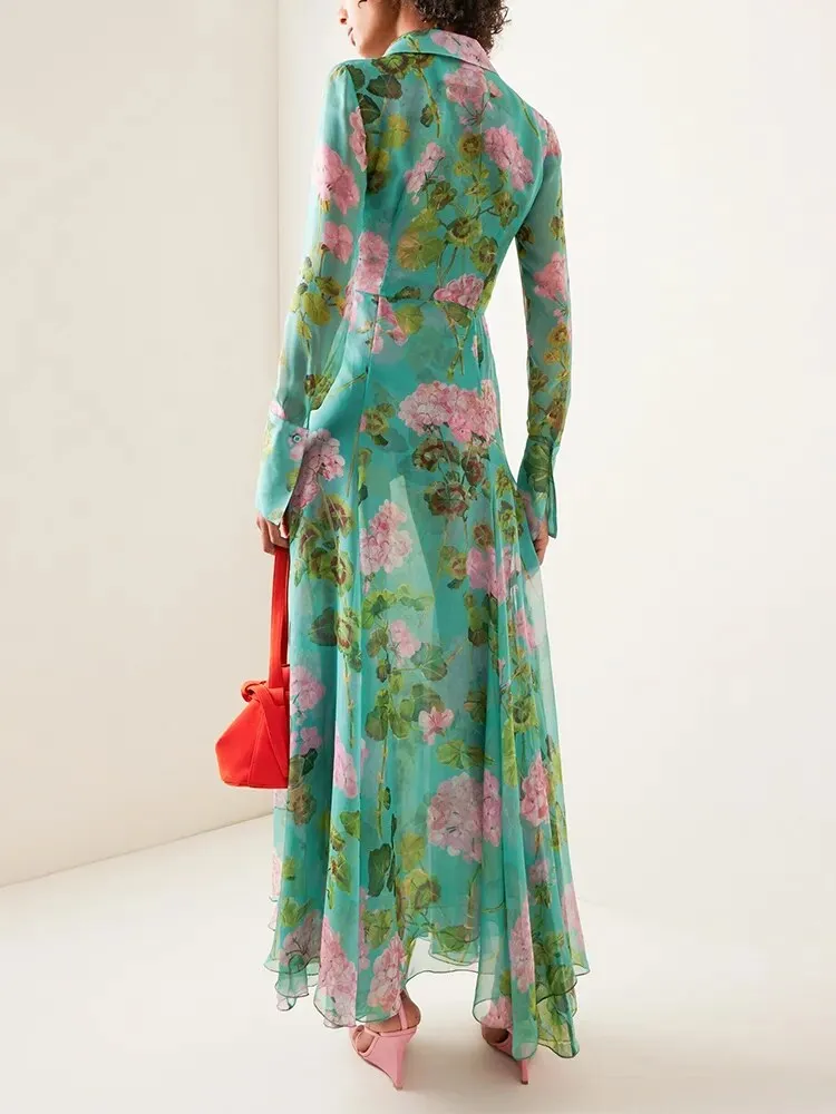 Elegant Pleated Women's Maxi Dress