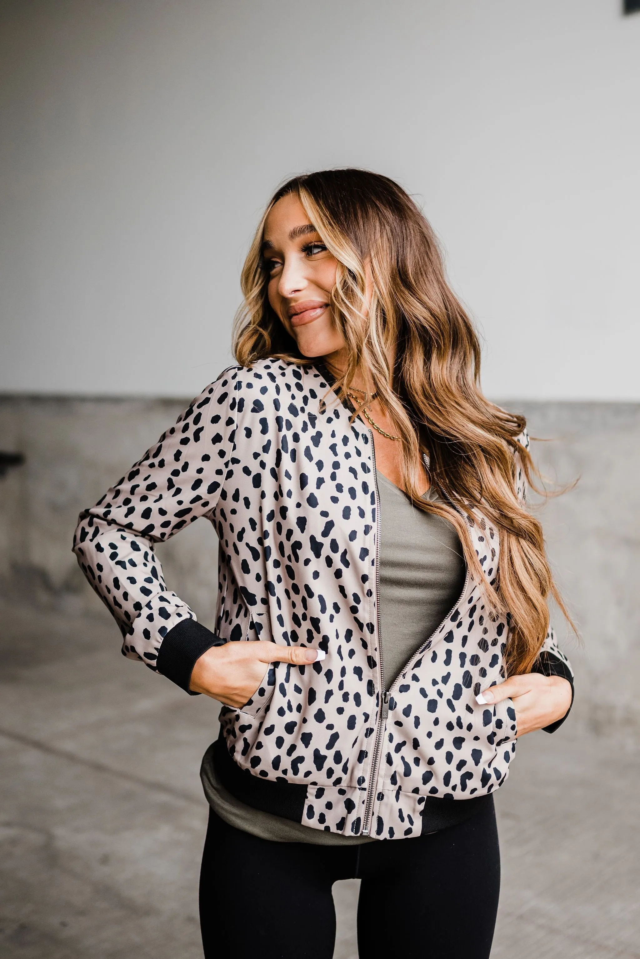 Essential Bomber Jacket- Dusty Cheetah
