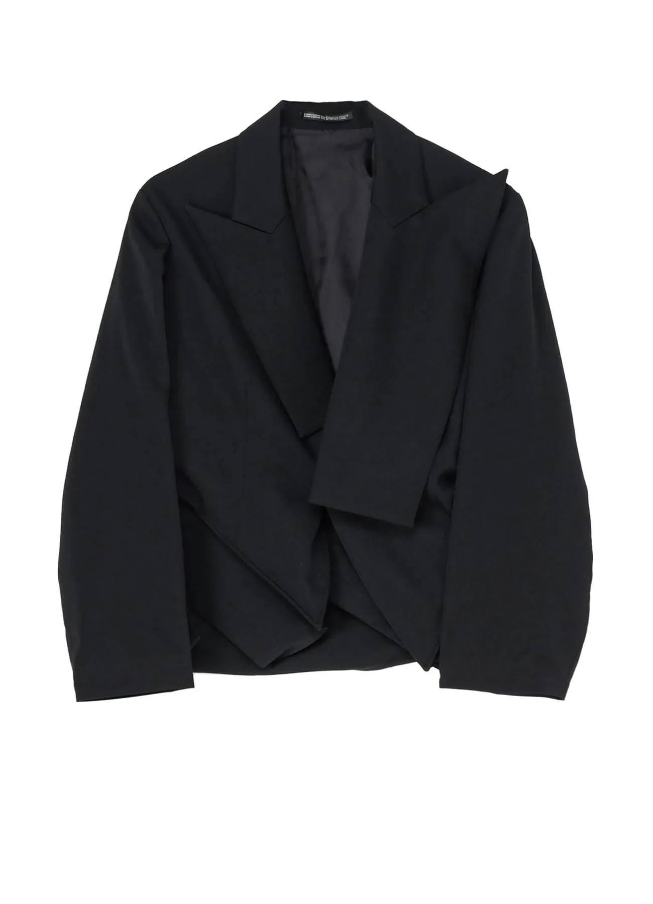 GABARDINE BOX HEM PEAKED JACKET