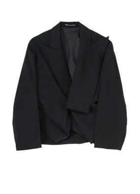GABARDINE BOX HEM PEAKED JACKET