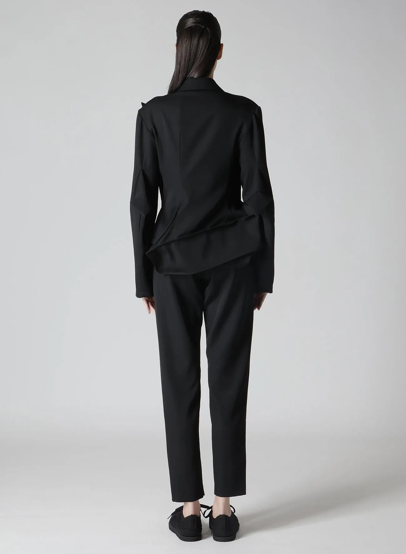 GABARDINE BOX HEM PEAKED JACKET