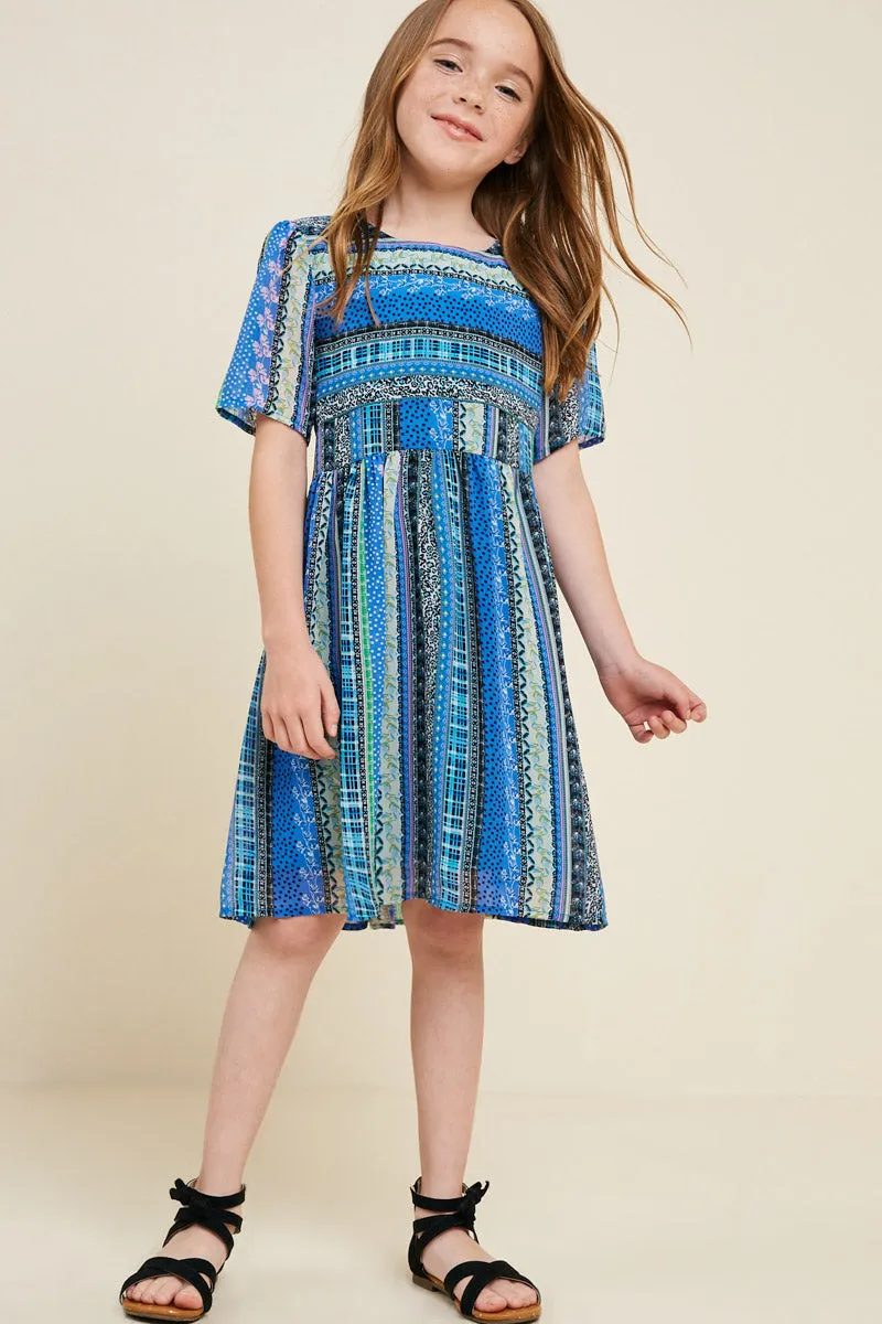 Girls Printed Babydoll Dress