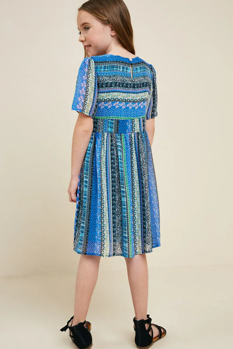 Girls Printed Babydoll Dress