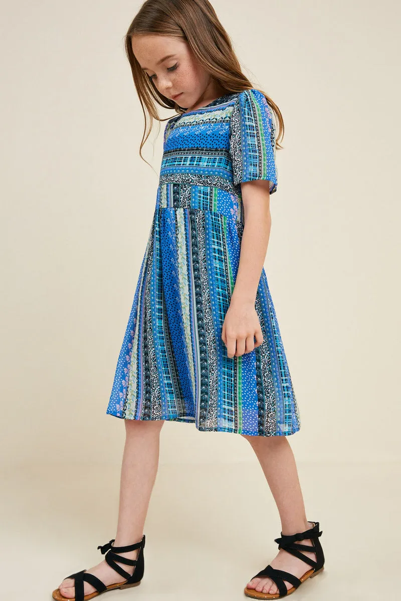 Girls Printed Babydoll Dress