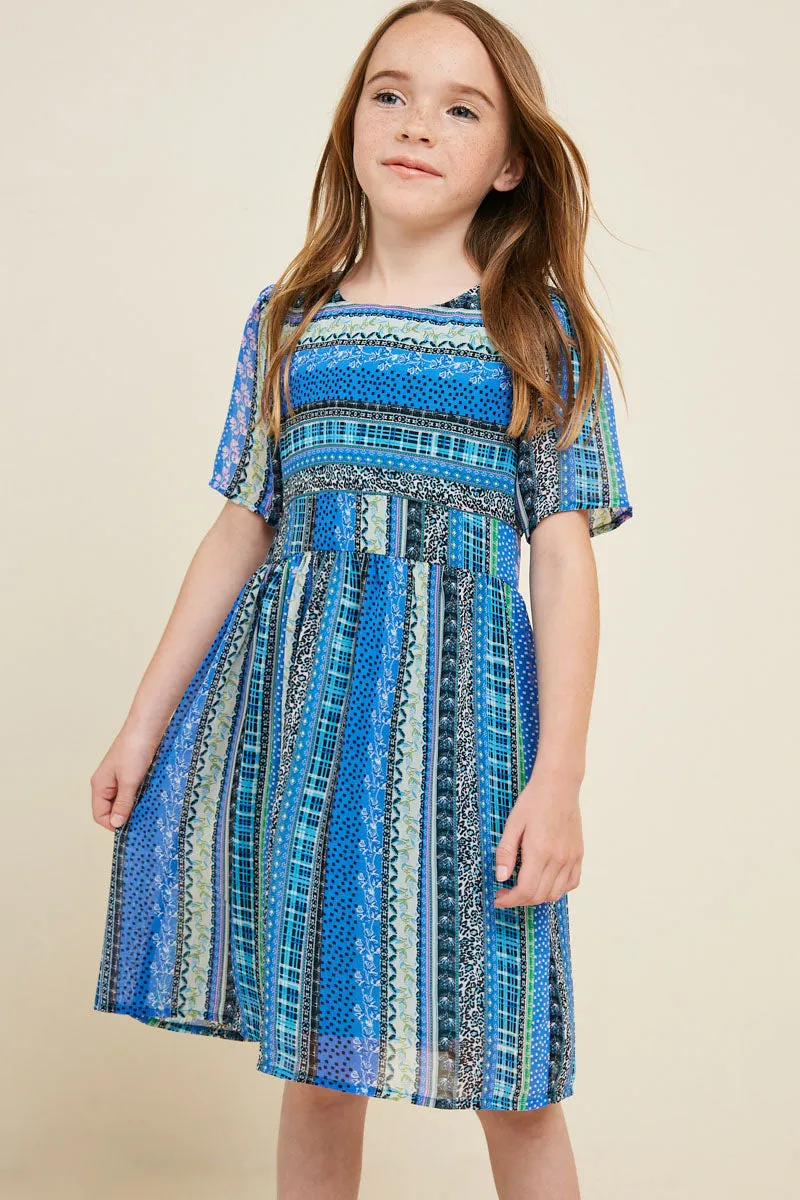 Girls Printed Babydoll Dress