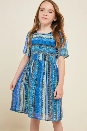 Girls Printed Babydoll Dress