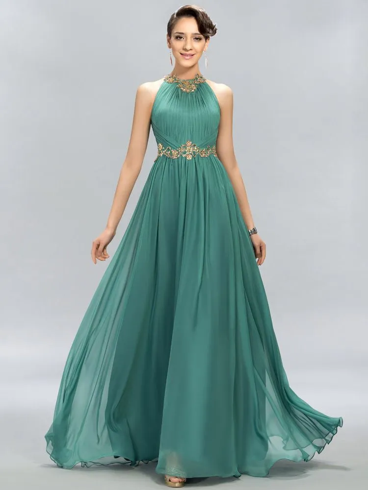 Halter Beading Arabian Party Dress