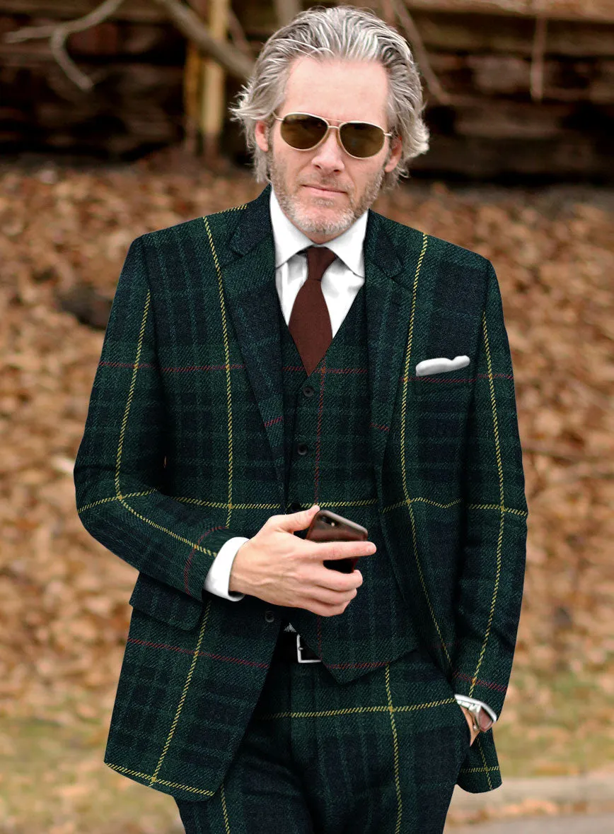 Harris Tweed Dark Green Tartan Jacket