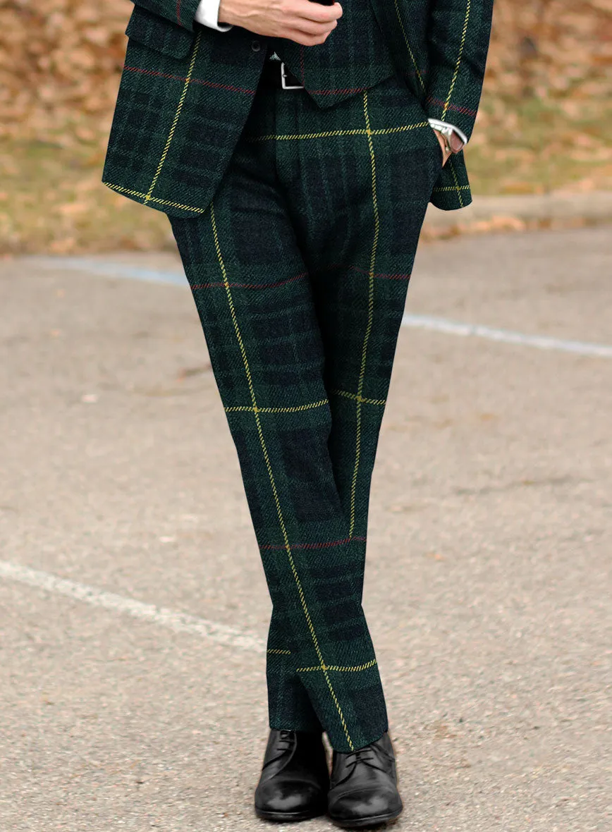 Harris Tweed Dark Green Tartan Suit