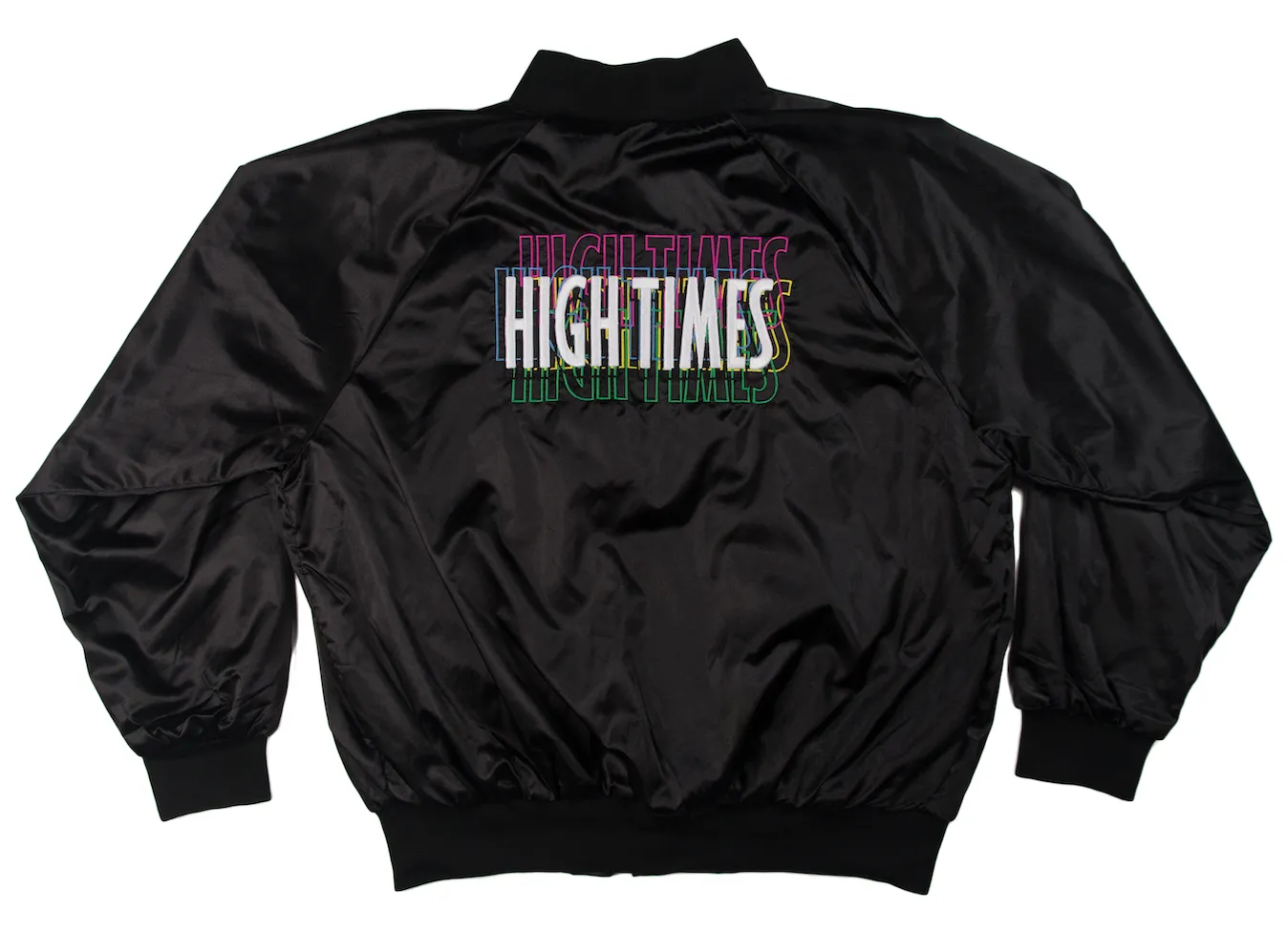 INFAMOUS LOGO SATIN JACKET - BLACK