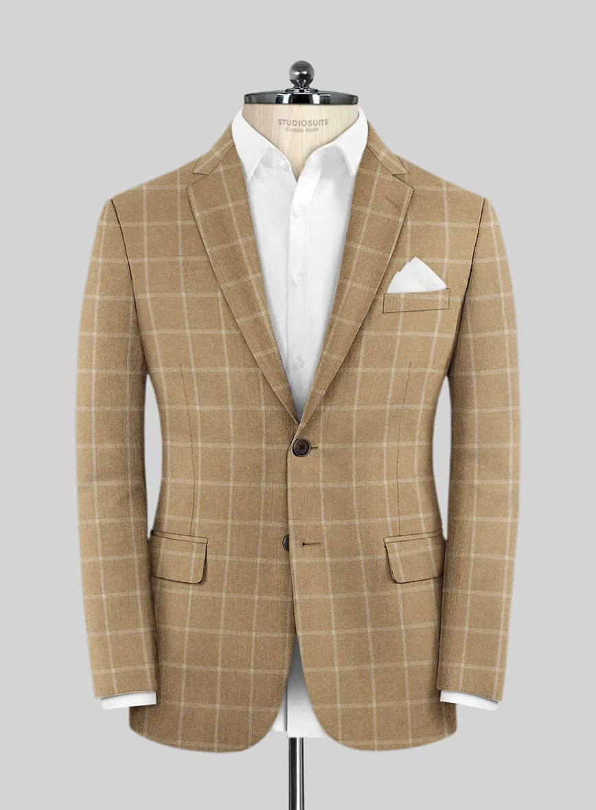 Italian Anbino Camel Brown Wool Jacket