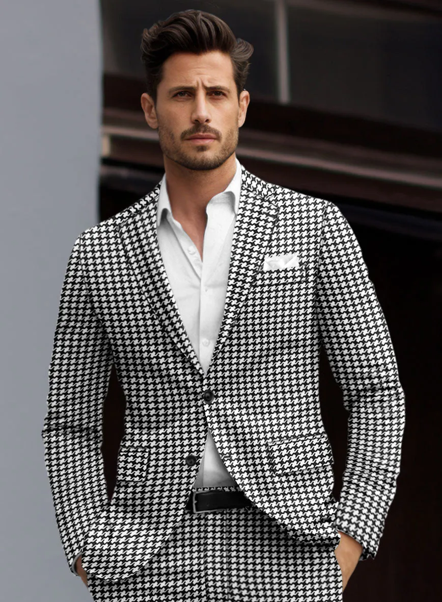 Italian Cotton Silk Bold Houndstooth Jacket