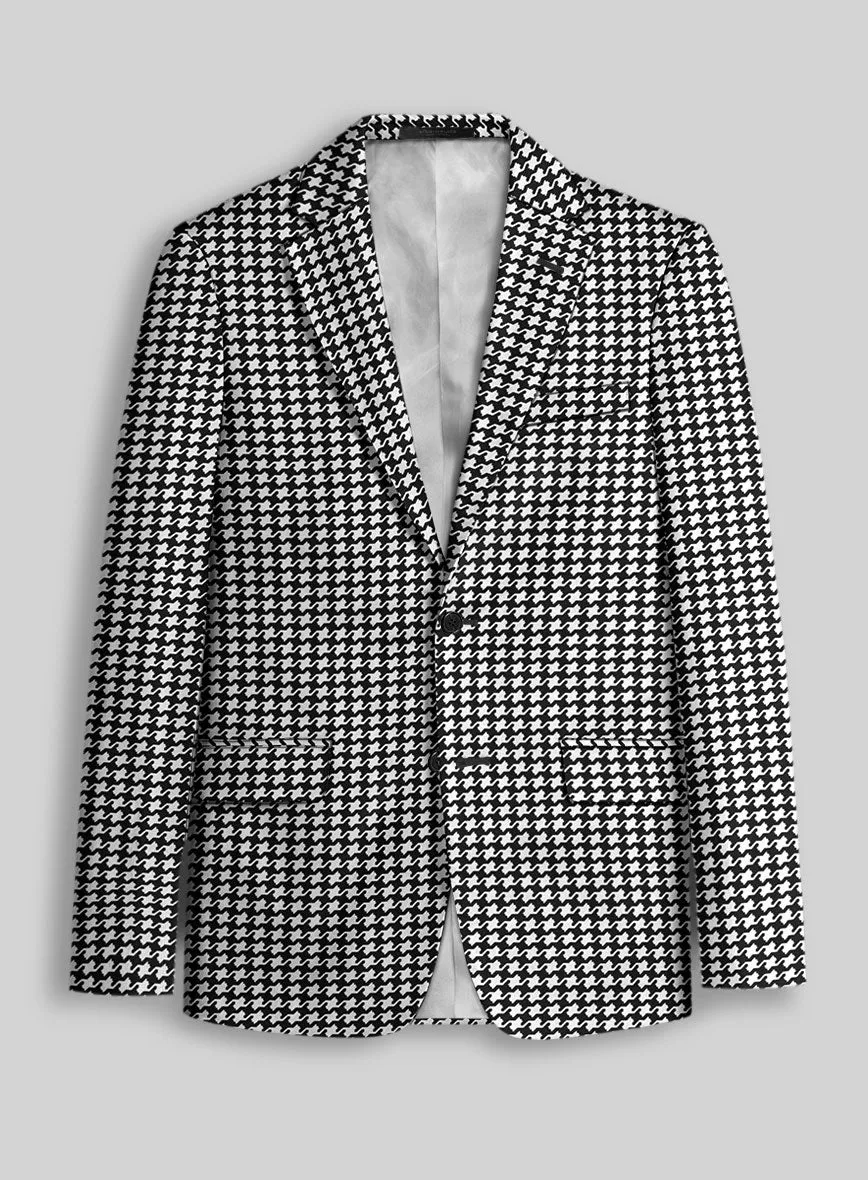 Italian Cotton Silk Bold Houndstooth Jacket