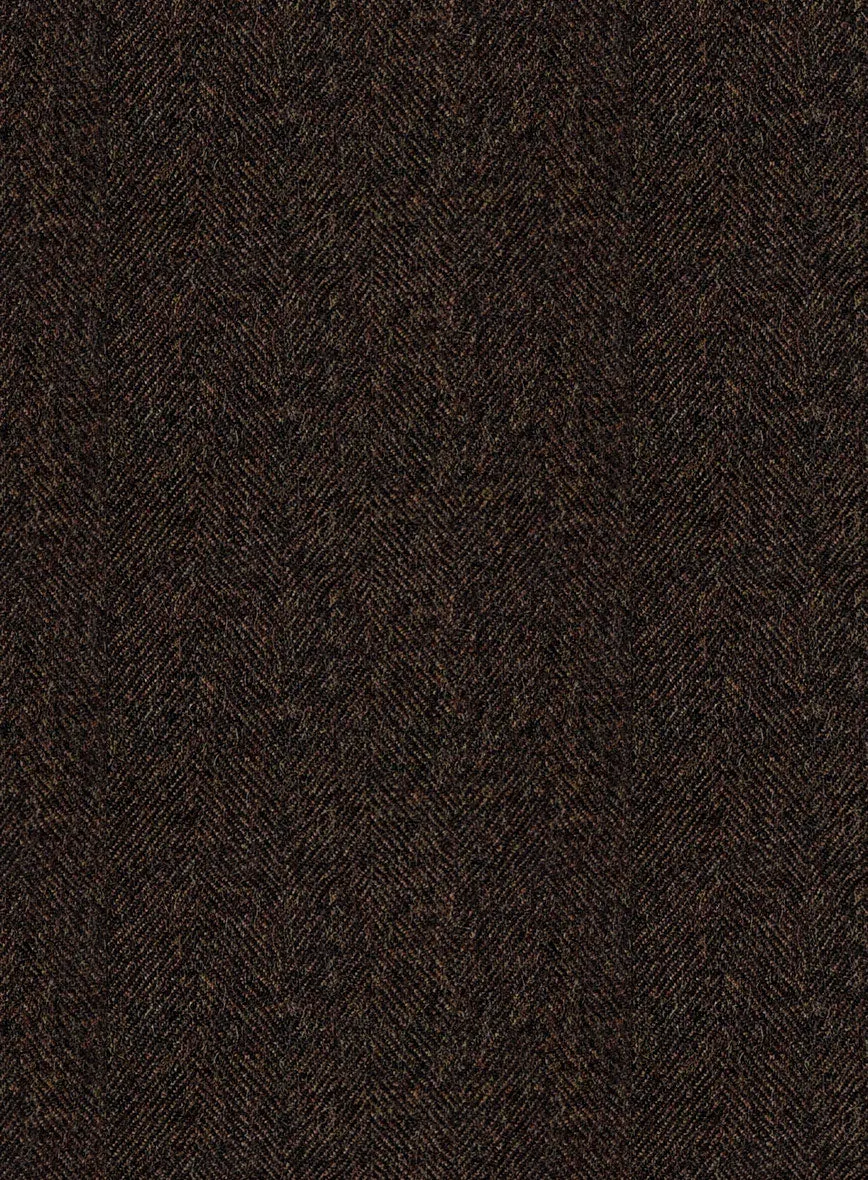 Italian Dark Brown Herringbone Flannel Jacket