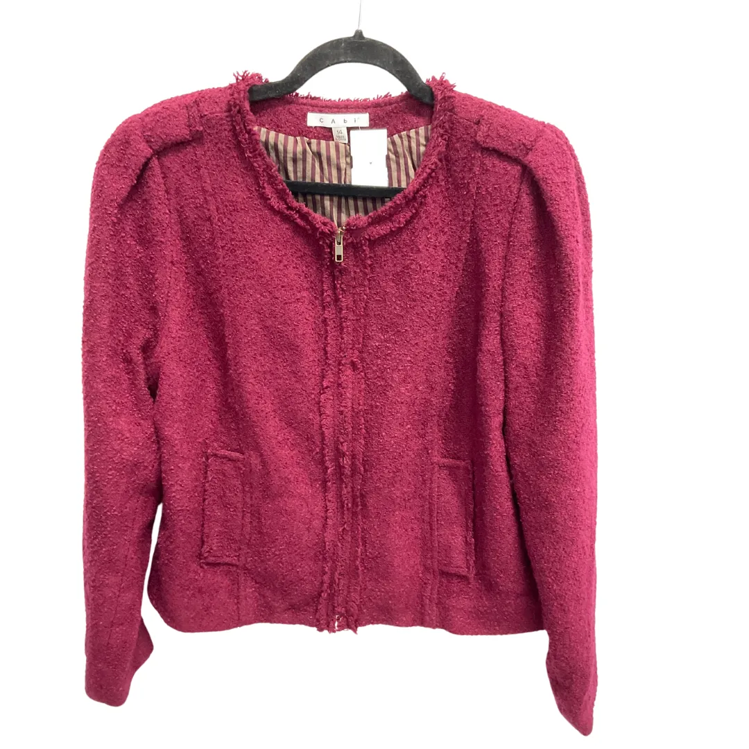 Jacket Faux Fur & Sherpa By Cabi In Maroon, Size: Xl