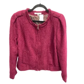 Jacket Faux Fur & Sherpa By Cabi In Maroon, Size: Xl