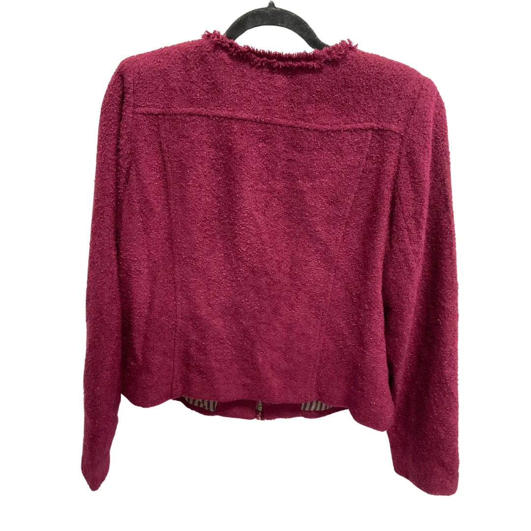 Jacket Faux Fur & Sherpa By Cabi In Maroon, Size: Xl