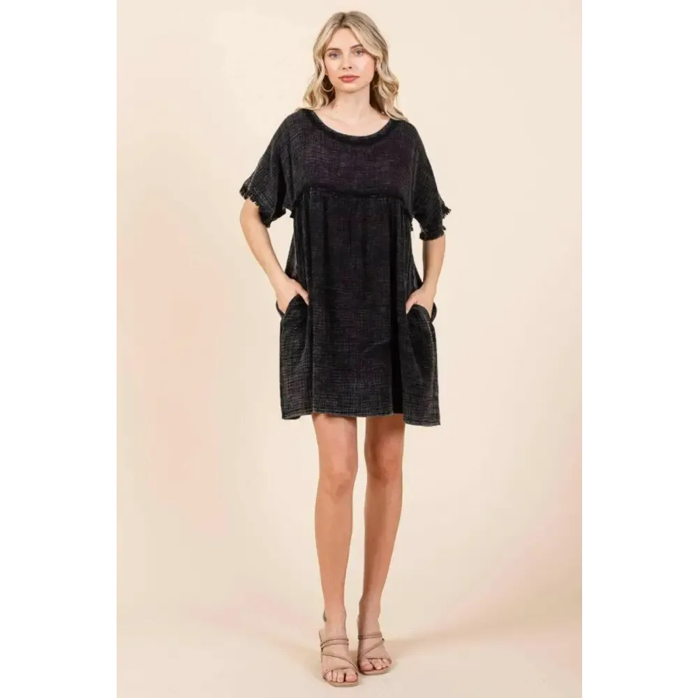 Luxury Fashion for Women Culture Code Babydoll Dress with Pockets