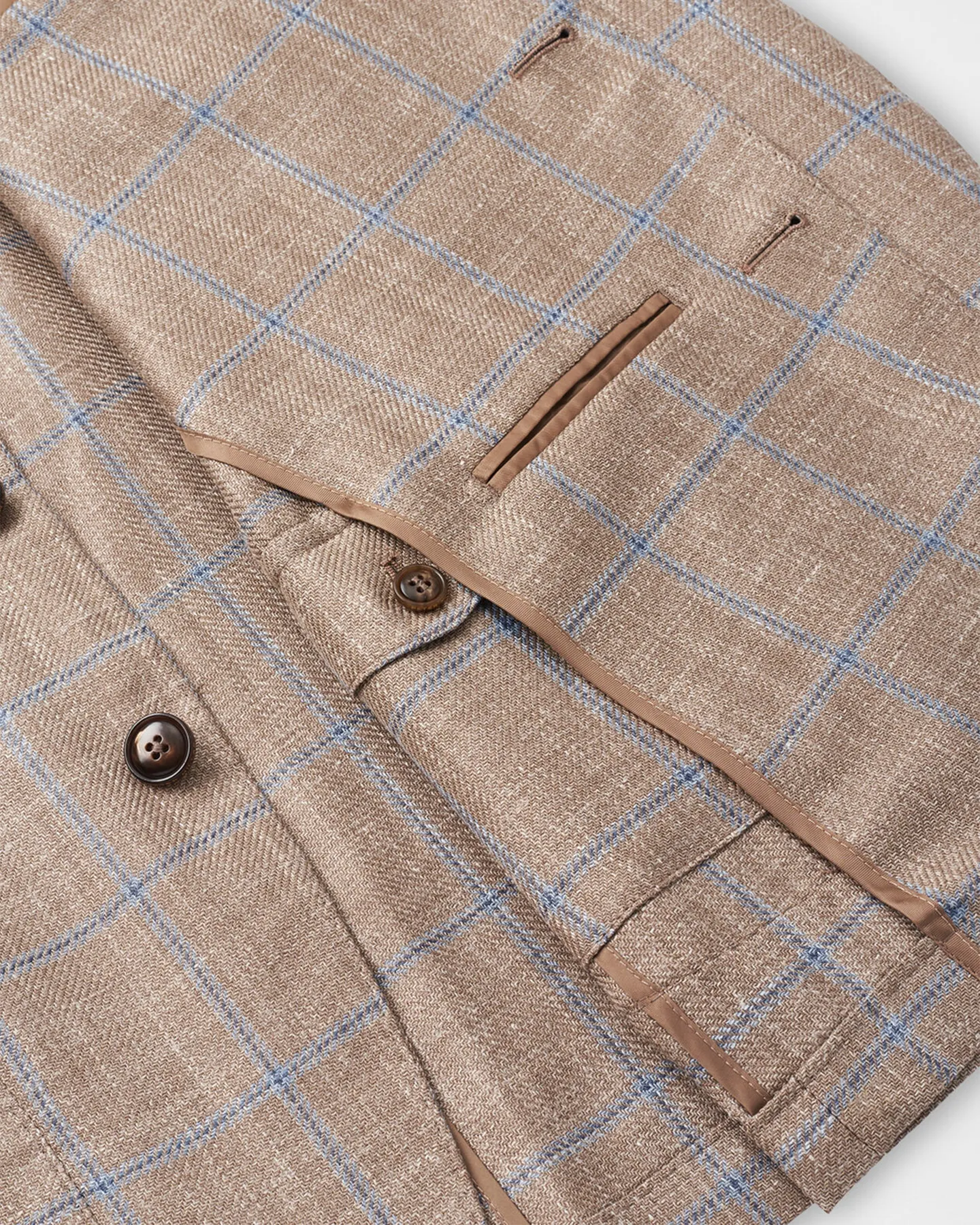 MASON WINDOWPANE SOFT JACKET - DARK SAND