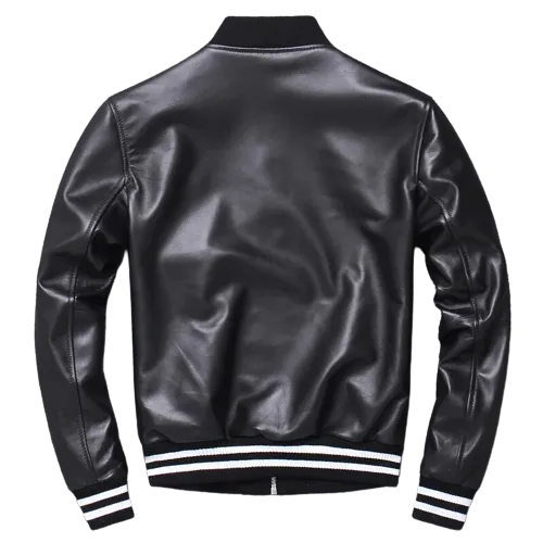 Mens Blaze Genuine Real Leather Bomber Jacket