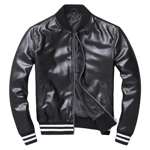 Mens Blaze Genuine Real Leather Bomber Jacket