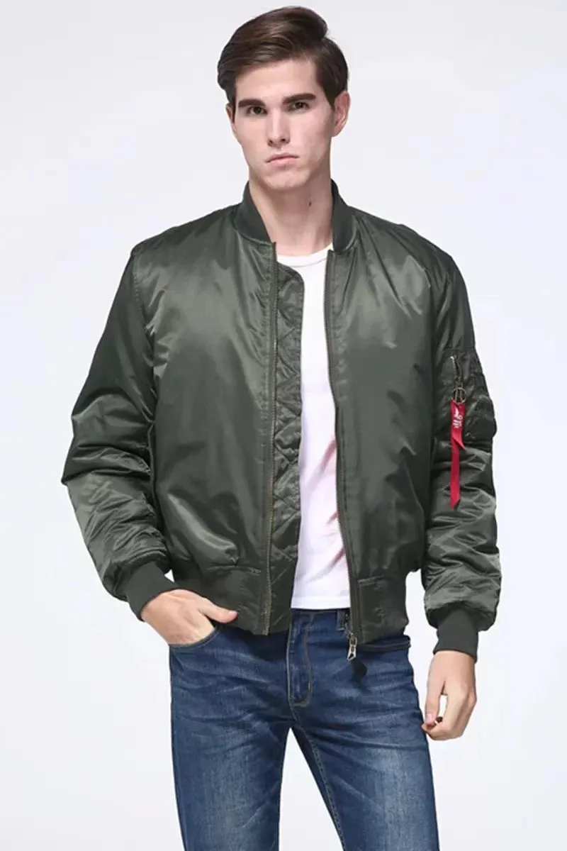 Men's Casual Zip-up Bomber Jacket with Ribbed Collar and Cuffs | Ideal for Autumn/Winter
