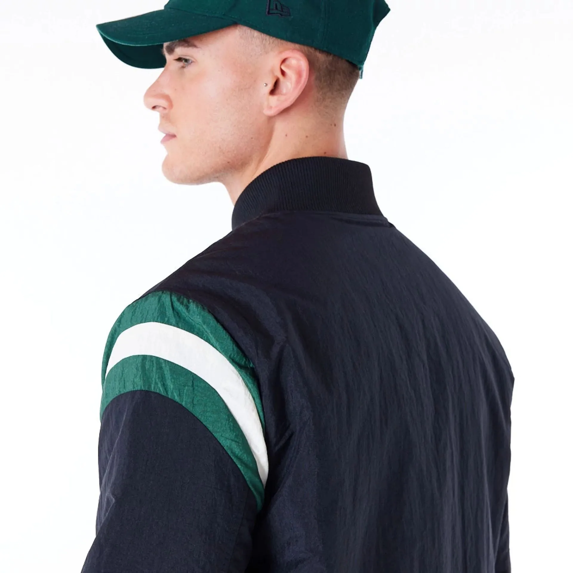 Milwaukee Bucks NBA Panel Black Bomber Jacket