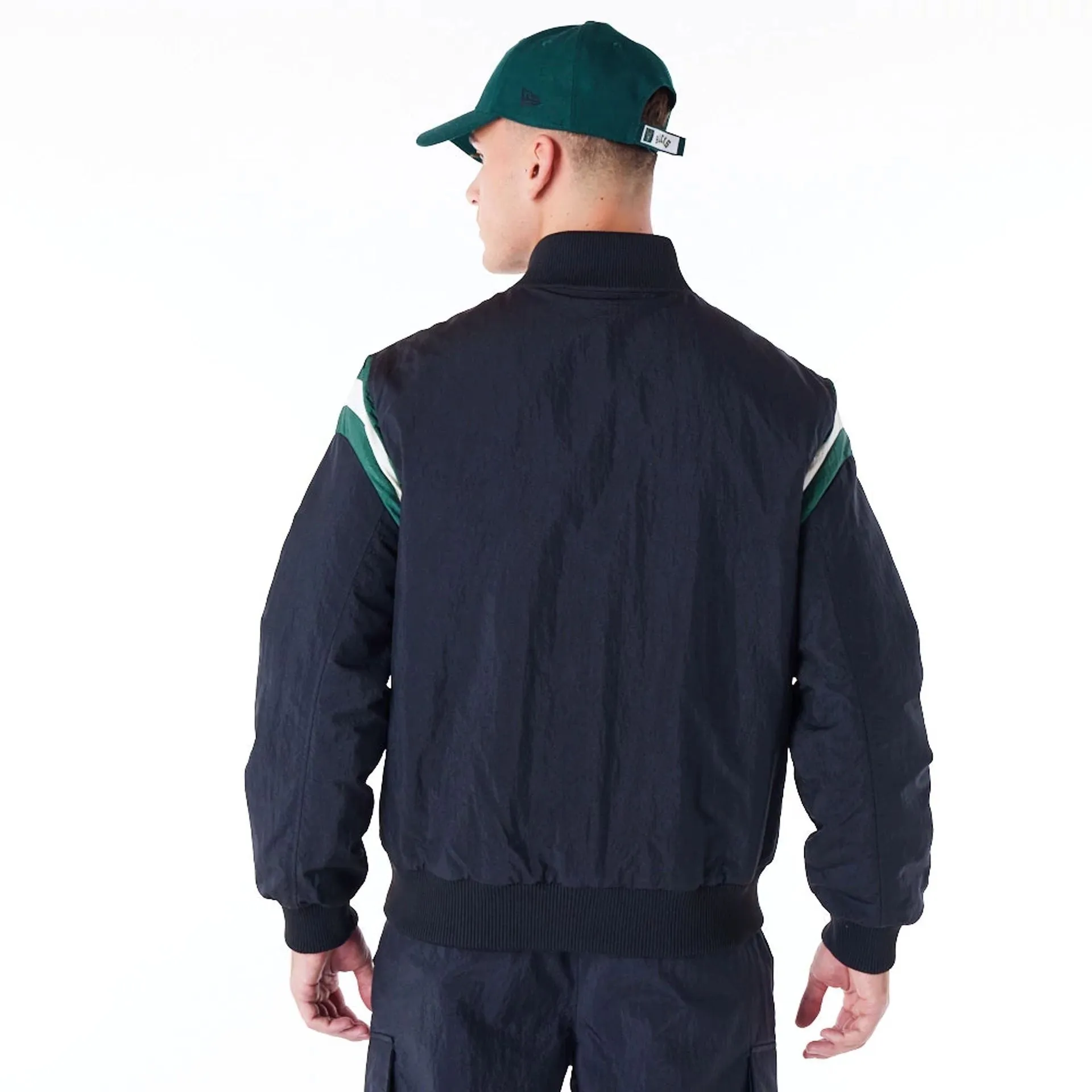 Milwaukee Bucks NBA Panel Black Bomber Jacket