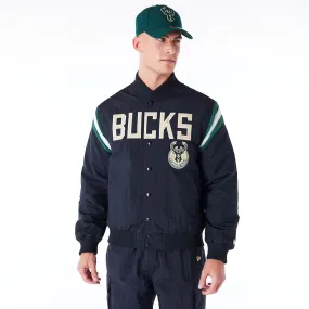 Milwaukee Bucks NBA Panel Black Bomber Jacket