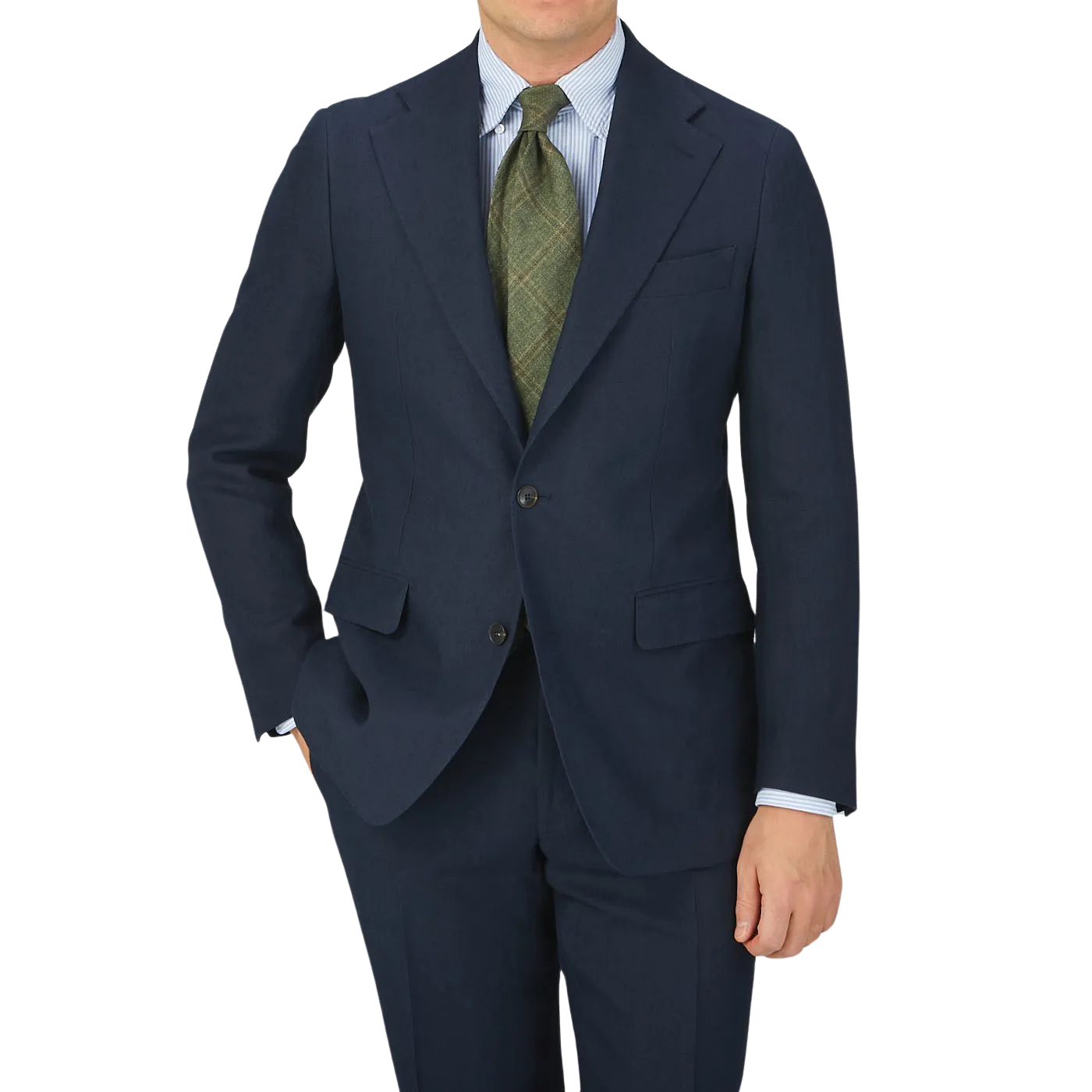 Navy Blue Pure Linen Suit Jacket