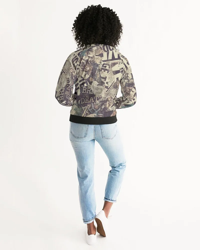 Newspaper Women's Bomber Jacket