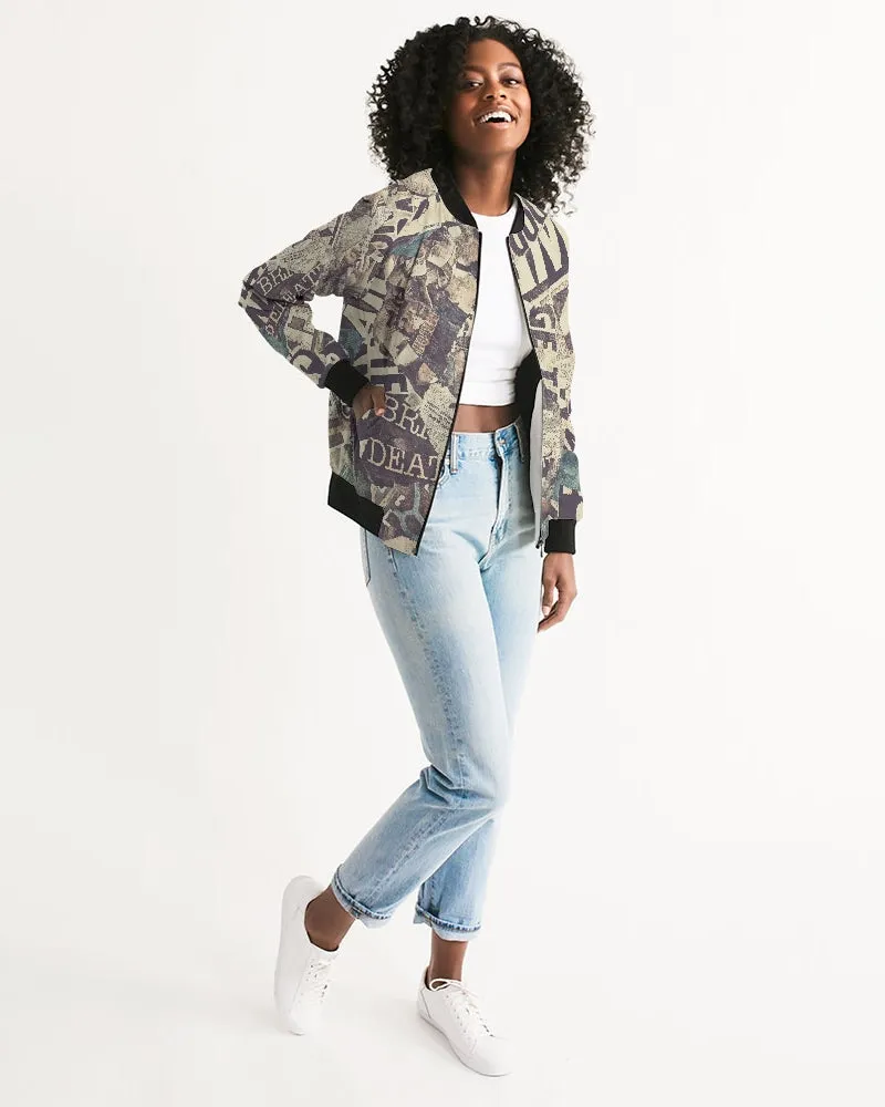 Newspaper Women's Bomber Jacket
