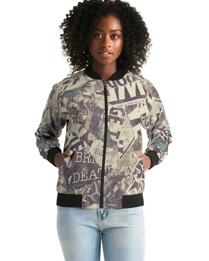 Newspaper Women's Bomber Jacket