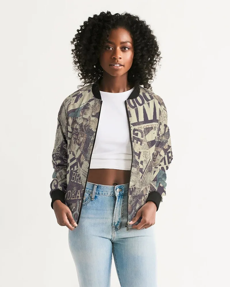 Newspaper Women's Bomber Jacket