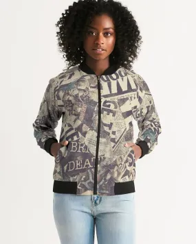 Newspaper Women's Bomber Jacket