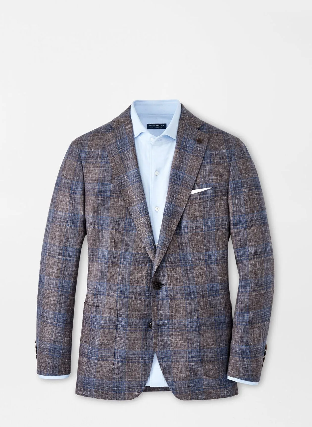 Peter Millar Dawson Plaid Soft Jacket In Espresso