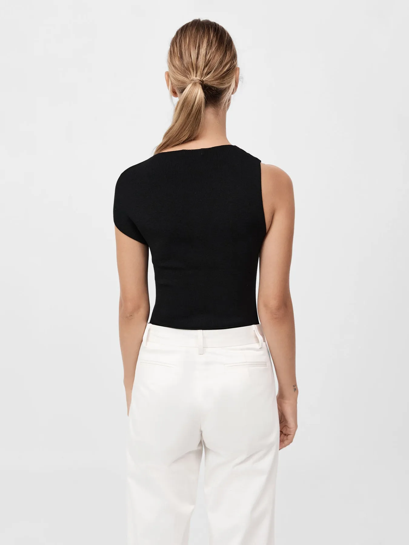 St. Agni Asymmetric Knit Top Black